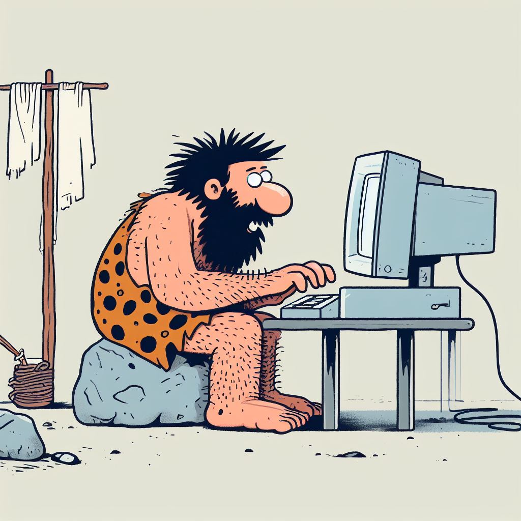 At the computer